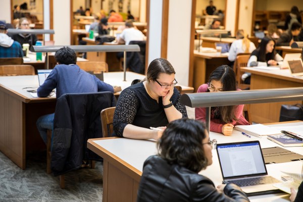 Desks in Foster Business Library