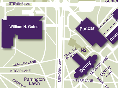 Gates Hall on Campus Map