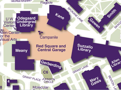 Red Square on Seattle Campus Map