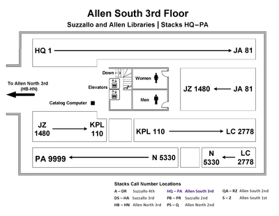 Call Number Map - Allen S 3rd